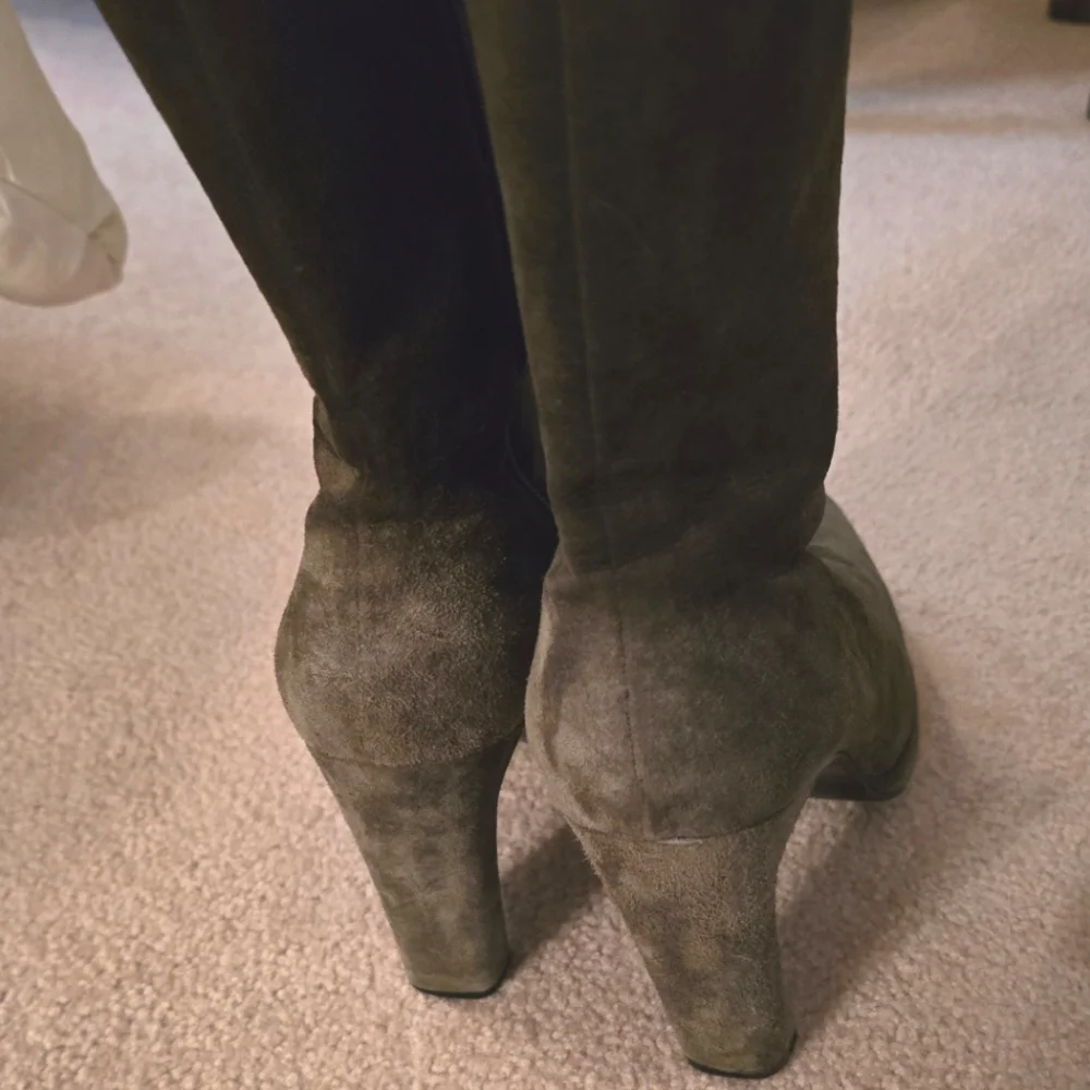 Suede Platform Mid-Calf Boots - Picture 2 of 5